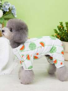 4-Leg Dog/Cat Pajamas, Cute Bear Design Home Outfit, Casual Pet Clothes, New Spring/Summer Cartoon Loungewear