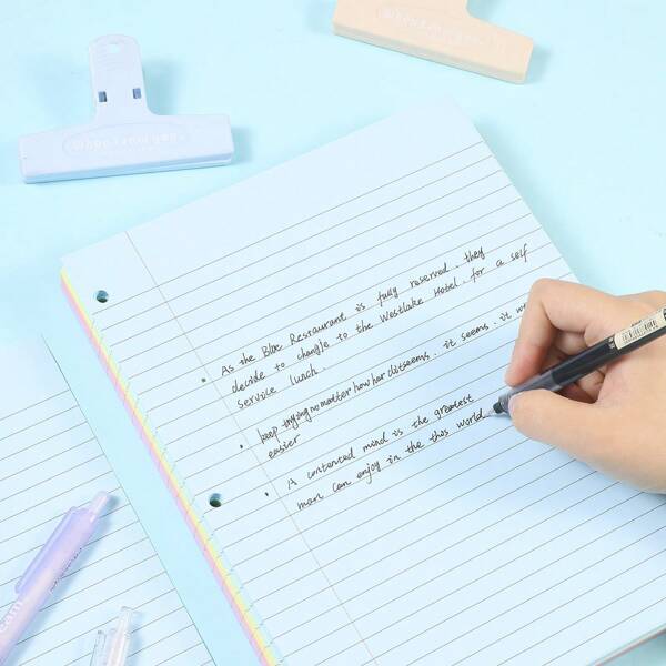 1pc, Notebook, 3-Hole Loose-Leaf / 10.26* 8 Inches - 100 Sheets 200 Pages, Student Note Pad For Students And Office Back To School
