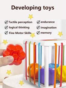 1 Pc Baby Stacking Toy, Color & Shape Learning, Hand Coordination Exercise, Grabbing Stimulation, Early Education Stacking Toy, Christmas & Halloween Gift, (Accessories Details, Textures & Colors Are Random)