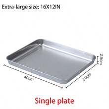 带架子的烤盘，带冷却板的不锈钢烤盘，防锈耐用，哑光表面，易于清洁，适用于烘焙、烘烤和冷却，可用洗碗机清洗 - 銀色 - 查看 15