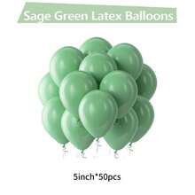 Sage Green Latex Party Balloon 5/10/12/18 Inches -10/30/50/70/90pcs Round Helium Olive Green Bean Green Balloon Suitable For Birthday Jungle Animal Theme Hunting Shower Party Gender Revealing Wedding Singles Party Housewarming Graduation Celebration - Gray Green - View 12