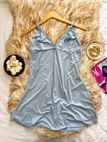 Premium Sensual Comfortable Microfiber Nightgown Night Line - Black - View 5