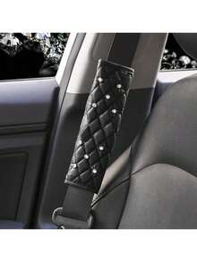 Car Seat Belts, Shoulder Protectors, Car Shoulder Protectors, Crown Studded Diamond Car Seat Belts - Black - View 14