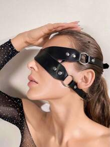 Ladies Fashion Mask Style Eye Mask, Elegant Women's Masks, Adjustable Masks For Cosplay And Halloween Party Accessories, Rivet Embellished Decoration, Valentine's Day Gift Costume Accessory Masks, Sexy Lingerie Accessories