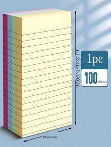 100/200 张彩色横线便签，便携、方便，适合学生和办公室职员使用，返校、学校用品、学校、便签、美观学校用品、文具学校、学生、文具、学校用品、学校用品、青少年圣诞礼物、办公室和学校用品 - 彩色 - 查看 9