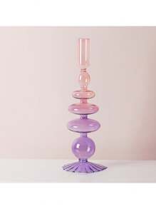 1 pieza Candelabro de vidrio creativo y sencillo, florero artístico para decoración del hogar, sala de estar y mesa, ideal para insertar flores secas