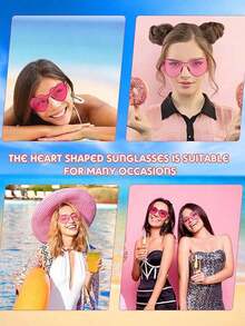 Gafas de fiesta con forma de corazón de color caramelo sin montura, divertidas para fiestas para mujeres y hombres, accesorios de playa, gafas de moda con forma de corazón, gafas de fiesta, para bodas, cumpleaños, viajes, despedida de soltera, boda, regalo para el equipo de la novia