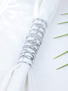 10 piezas Juego de anillos delicados y redondos de circonita cúbica, anillos cruzados, anillos con extremo abierto, anillos irregulares, obsequios de joyas preciosas para regalos cotidianos para mujeres