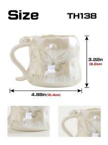 1 Peça Caneca Cerâmica Criativa e Sofisticada com Decoração de Laço, Disponível em Vermelho/Preto/Branco, Adequada para Água, Café, Leite, Chá, Presentes Personalizados, Presentes para Mulheres, Presentes para Mães, Presentes de Aniversário