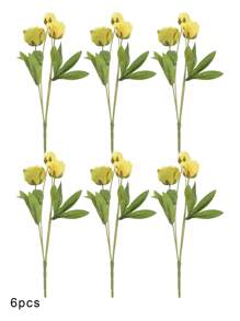 3/6/10pcs Artificial Flowers, Fake Peony Flowers Silk Flower Arrangements Decorations Plastic Flower Bouquet Decor Wedding Table Centerpieces, Artificial Peony Silk Flower Leaf Home Office Wedding Party Festival Bar Decor, Wedding Filler Flowers For DIY Cream Bouquets, Centerpieces, Bridal Shower Decorations & Arrangements
