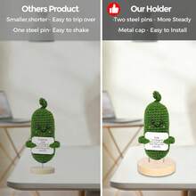 10 件 Positive 钩针展示架、可调节木制娃娃底座钩针架、捆绑展示架、装饰性钩针娃娃架，用于情绪小雕像/Positive 乌龟钩针/Positive 土豆钩针/Positive 泡菜钩针 - 黃色-10pcs - 查看 6