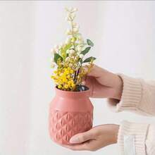 Simple Plastic Vase New Creative Nordic Style Dry And Wet Flower Arrangement Container Imitation Ceramic Succulent Flower Pot