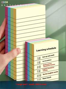100pcs/200pcs Colorful Linear Sticky Notes, Message Notes, Small Gifts For Teachers To Reward Students, Reward Gifts That Children Like, Highly Attractive Portable Student Marker Writing Notes Self-Adhesive Convenient To Stick To The Notepad Office, Home, School Two Styles Of Large And Small Office Helper,School Supplies,Back To School