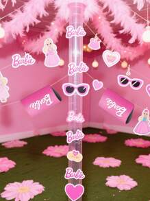Barbie Stylish Pink Barbie Logo Flexible Car Trim Decor, Barbie Iconic Logo Decor,Easy Install & Remove Auto Ornament, Cute Car Exterior Accessory For Women,Weatherproof & Removeable,Instant Personalization