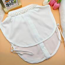 1pc Women's Classic Chiffon Detachable Collar With Double Row Pearl Beading, Elegant Premium Quality Versatile Accessory