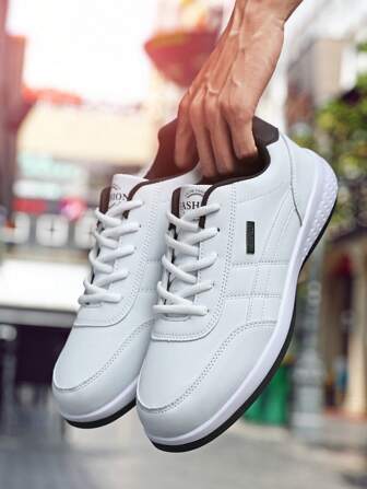 Men's Lace-Up Low Top Sneakers, Casual Running Shoes, Anti-Slip Sports Shoes