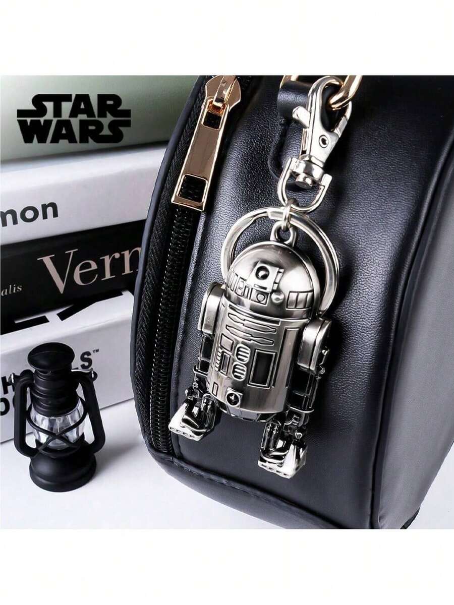 StarWars 1个官方授权星球大战钥匙扣，包含R2-D2、BB-8、格罗古、尤达宝宝、曼达洛头盔、波巴·费特头盔、X翼星际战斗机等元素，星球大战标志金属合金钥匙圈，机器人吊坠，可作汽车钥匙链、背包挂件，科幻电影粉丝收藏品，生日礼物，派对礼品 - MN-28186 - 查看 1