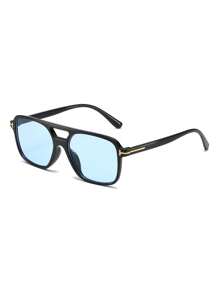 1PC Double-Beam T-Shaped Design Elegant Fashion Unisex Sunglasses Casual Travel Portable Beach Sunglasses Suitable For Birthday Parties, Outdoor Travel, Sports, Cycling, Driving, Fishing, Family Gatherings, Golf, Vacation Casual Sunglasses