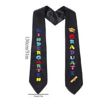 1 件涤纶毕业派对字母印花白色儿童学位腰带、毕业披肩、服装肩带、礼品包装