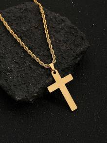 2 件套不锈钢扭曲金银色项链和手链套装，时尚男女通用礼物，适合父亲节、圣诞节、新年派对和日常佩戴