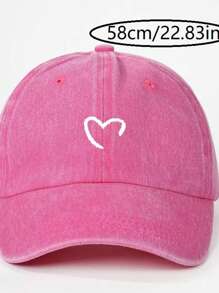 Gorra de béisbol minimalista con diseño de medio corazón, protección solar para exteriores