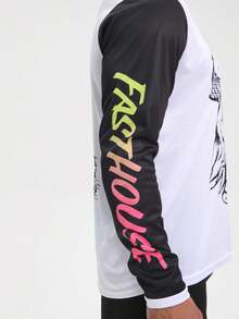 FASTHOUSE Men'S Long Sleeve Motocross Jersey, Cycling T Shirt Polyester Quick-Dry Breathable T-Shirt With Cartoon Graphic Print, Machine Washable, Knit Fabric Moto Riding Gear - Multicolor - View 7