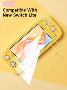 Ayotu 钢化玻璃屏幕保护膜适用于新款 Switch2(2025)、Switch/Switch OLED/Switch Lite 游戏机、游戏机屏幕全身保护膜、全包防刮防摔膜、防指纹防油、操作顺畅不留痕迹 - 透明 - 查看 7
