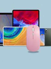 Wireless Bluetooth Mouse, Suitable For Laptop/PC/IPad/Tablet, Battery Powered, Silent, Simple Business Design, Suitable For Men & Women, Office Use - Baby Pink - View 5