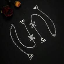 A Piece Elegant Butterfly Body Chain - Adjustable Rhinestone Shoulder Chain Accessory With Chic Off-The-Shoulder Straps, Featuring An Elegant And Minimalist Design, A Sexy Invisible Appearance, And Versatile Wear - Suitable For Dresses And Off-The-Shoulder Outfits.