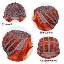 Auburn Orange Wig For Women 26 Inch Long Curly Wavy Middle Part Wigs Synthetic Hair Wigs For Cosplay Party Daily Use