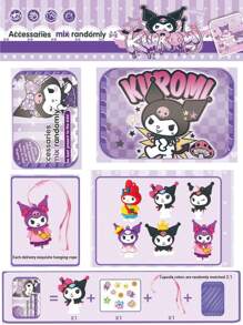 Sanrio 1 pieza Muñeca llavero de la cápsula sorpresa Kuromi, ornamento de muñeca colgante de bola sorpresa, figuras de dibujos animados lindas, bola sorpresa de cápsula de diversión de demolición, modelo de caja misteriosa de personaje de anime lindo, decoración de escritorio, decoración de automóvil, accesorios de cordón de personaje llavero, regalo de Navidad, regalo de cumpleaños