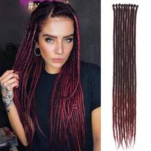 24 英寸薄 0.6 厘米合成辫子接发 - 适合雷鬼、嘻哈、万圣节和圣诞节的钩针接发 - 柔软、手工制作、5 股辫子接发，适合发型设计