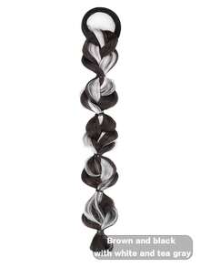 Ponytail Bubble Braid Wig, Natural Braids Girly Fishtail Braid Hair Extension - Multicolor - View 15