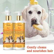 100 ml Shampooing pour chiens et chats, contenant du beurre de karité et du miel - formule de nettoyage en douceur et nourrissante, convenant aux chiots, chatons et à tous les animaux de compagnie. Désodorisant frais - produit essentiel pour le toilettage des animaux de compagnie hydratant.
