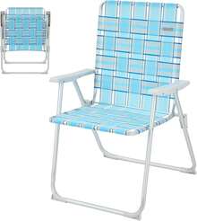 Beach Chair For Adults, Lightweight Beach Chair With Shoulder Straps, High Back Beach Chairs With Hard Armrest, Supports 300lbs For Beach Lawn Concert - #C 1 Pack Cyan - View 10