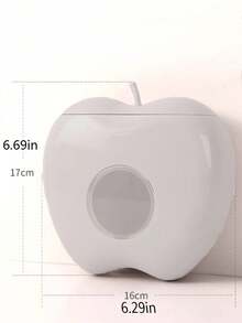 1pc Apple-Shaped Food Storage Box, Extractable Wrap Bag Holder & Bathroom/Kitchen Organizer Containers - Multicolor - View 2