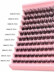 Asiteo Asiteo 100/200pcs D Curl Individual Eyelash Extension Kit With Tweezers, 2 In 1 Bond&Seal And Remover, Reusable Single Eyelashes For Party Stage Festival Eye Makeup