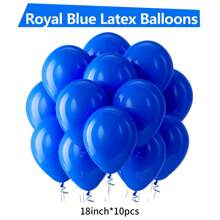 皇家蓝色乳胶派对气球 5/10/12/18 英寸 -10/30/50/70/90 个圆形氦蓝色气球适用于生日、婚礼、淋浴、毕业典礼、棒球、帆船、美国独立日、阵亡将士纪念日、爱国派对装饰 - 皇家藍 - 查看 15
