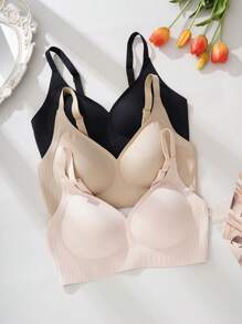 Set de 3 sujetadores de gel sin aros, suaves y cómodos para mujeres