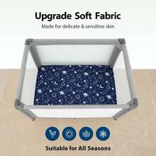 Pack And Play Sheets Fitted 3 Packs, Fits Mini Portable Playard Mattress Pads Size Between 24-27 In Width, 35-39 In Length, And 1.5-4 In Thick - Multicolor - View 4