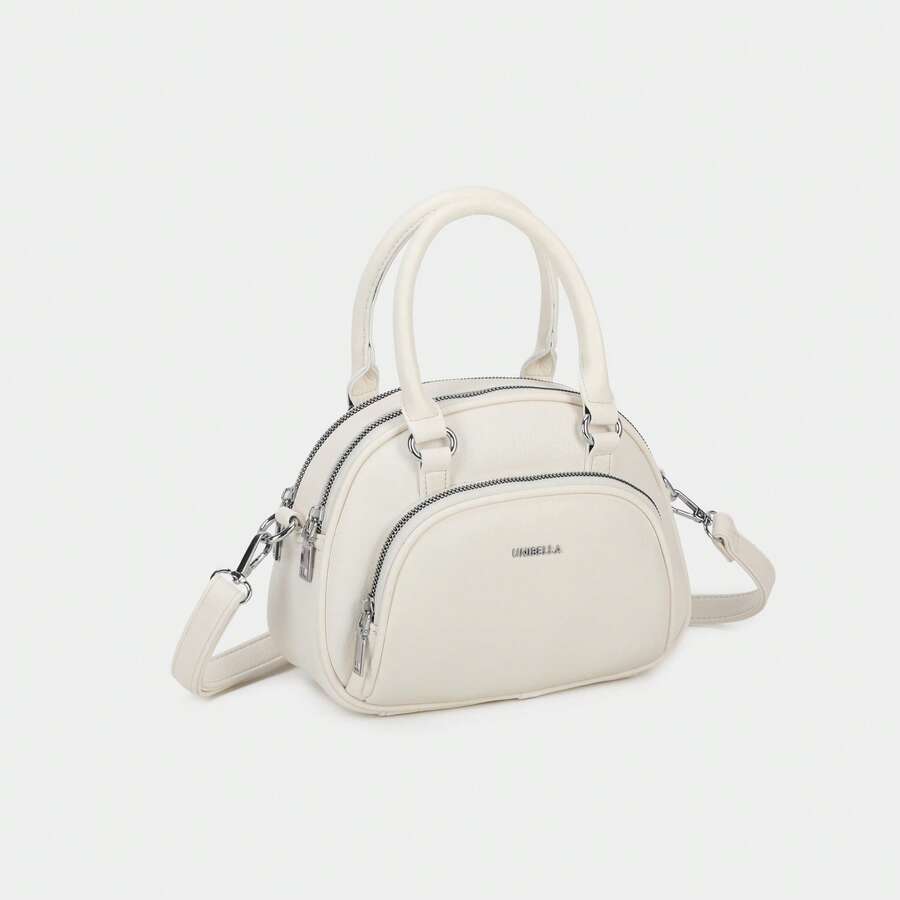 Bolso crossbody para mujer diseño compacto práctico y ligero bandolera para uso diario gran capacidad porta objetos pequeños organizador portátil - Blanco - Ver 1