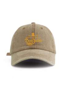 1 Pc Unisex Letter Print "DONJULIO" Decorative Retro Distressed Wash Baseball Cap, Truck Driver Cap, Sun Hat, Suitable For Outdoor, Travel, Hiking, Beach