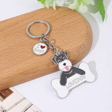 1pc Alloy Pet Dog Pendant Key Chains For Women Men Metal Car Keychain Key Ring Bag Charm Car Keyring Gifts - Multicolor - View 9