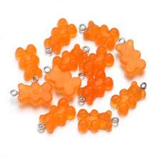 10 piezas de accesorios decorativos de oso de resina de colores múltiples para manualidades DIY