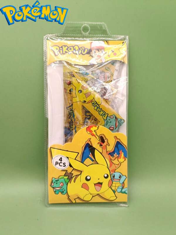 pokemon 4pcs Pokemon, Pikachu Ruler Set,Back To School Birthday Gift Toy, Handmade Set, Is An Ideal Gift For Entertainment, Party And Collection, Suitable For Birthday Party Decoration. Features: It Can Be Used As A Must-Have Ideal Cartoon Gift In Summer, Suitable For Summer Parties, Birthday Parties, Christmas, Halloween, Thanksgiving Parties, Gifts Or Self-Use.