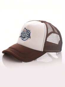 1pc Y2K Shark Print Baseball Cap, Mesh Trucker Hat, Breathable Adjustable Golf Sun Hat, Fashionable Curved Brim Sun Hat For Women/Men, Couples Summer Sun Protection