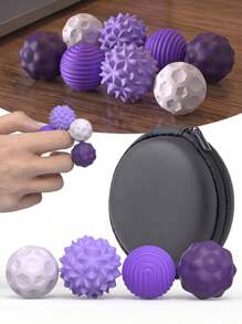 4/8 Piece Magnetic Sensory Stress Ball Set - Silicone Grip Strengthener Toy, Hand And Finger Exerciser With Assorted Patterns - Hand Exercise Tool For Teens And Adults, Finger Strengthening Textured Grip Silicone Construction - Grip Strengthener For Men And Boys, Grip Strengthener For Finger Exercise Games: Travel Essentials, Airplane Activities,