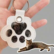 1pc Commemorative Leather Pet Hair Keepsake Bag - Multipurpose Portable Keychain, Suitable For Cats And Dogs, Pet Memorial Hair Storage Box