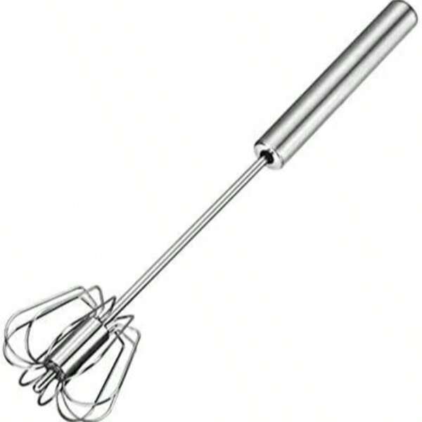 3/2/1 Pc Set Stainless Steel Semi-Automatic Egg Beater, Rotary Design Effortless & Efficient, Suitable For Whipping Cream & Eggs, Multipurpose Home Manual Whisk Tool, Durable & Easy To Clean