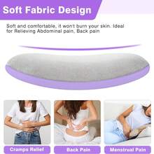 Heating Pads, Period Cramp Massager Portable Cordless Heating Pad With 6 Heat Levels And 6 Massage Modes For Back Pain Relief Menstrual Heating Pad - 紫色 - 查看 4